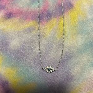 Sterling Silver Diamond Accent Evil Eye Choker